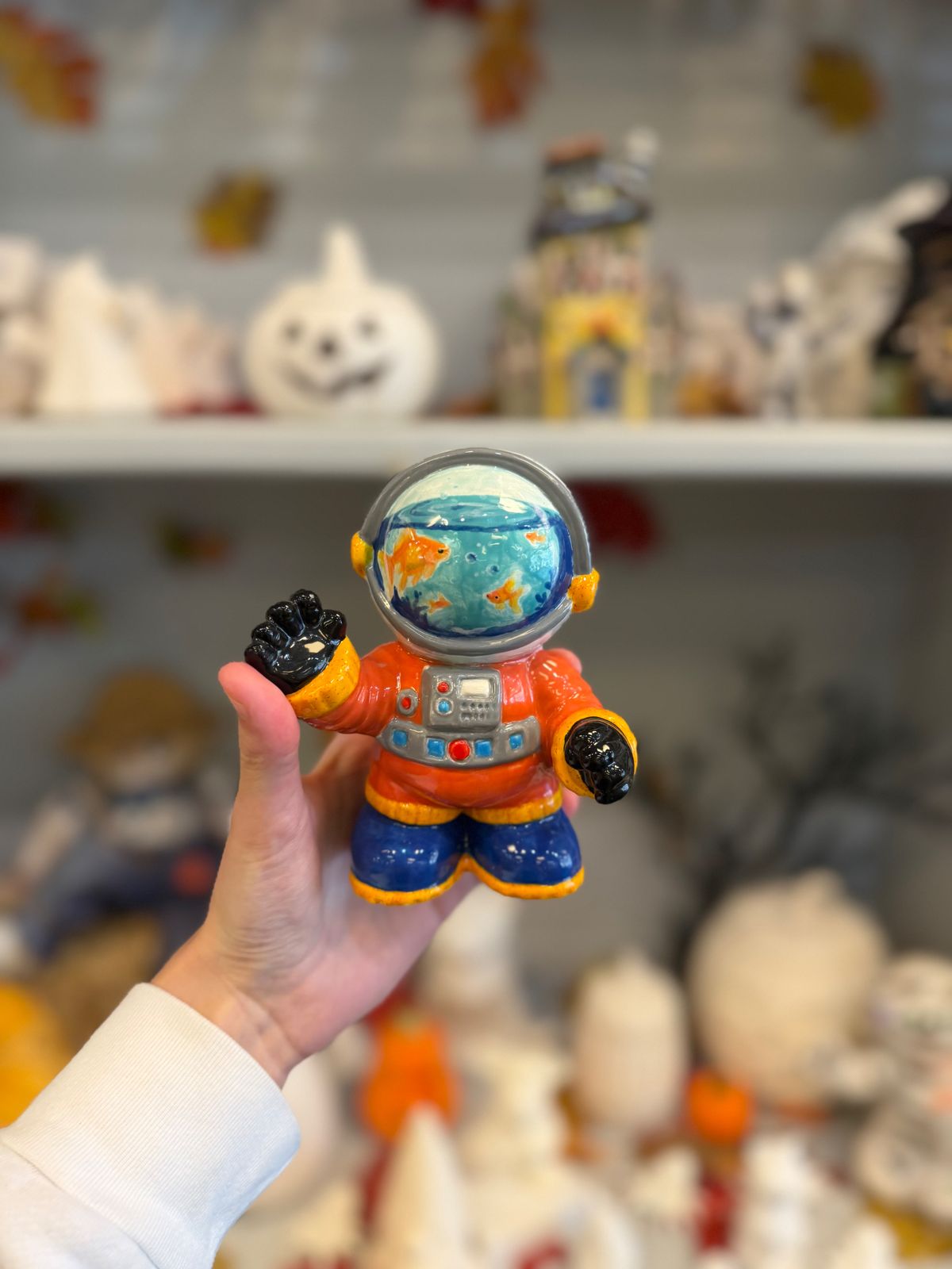 Astronaut Figurine — painted at Paint Fusion Park City