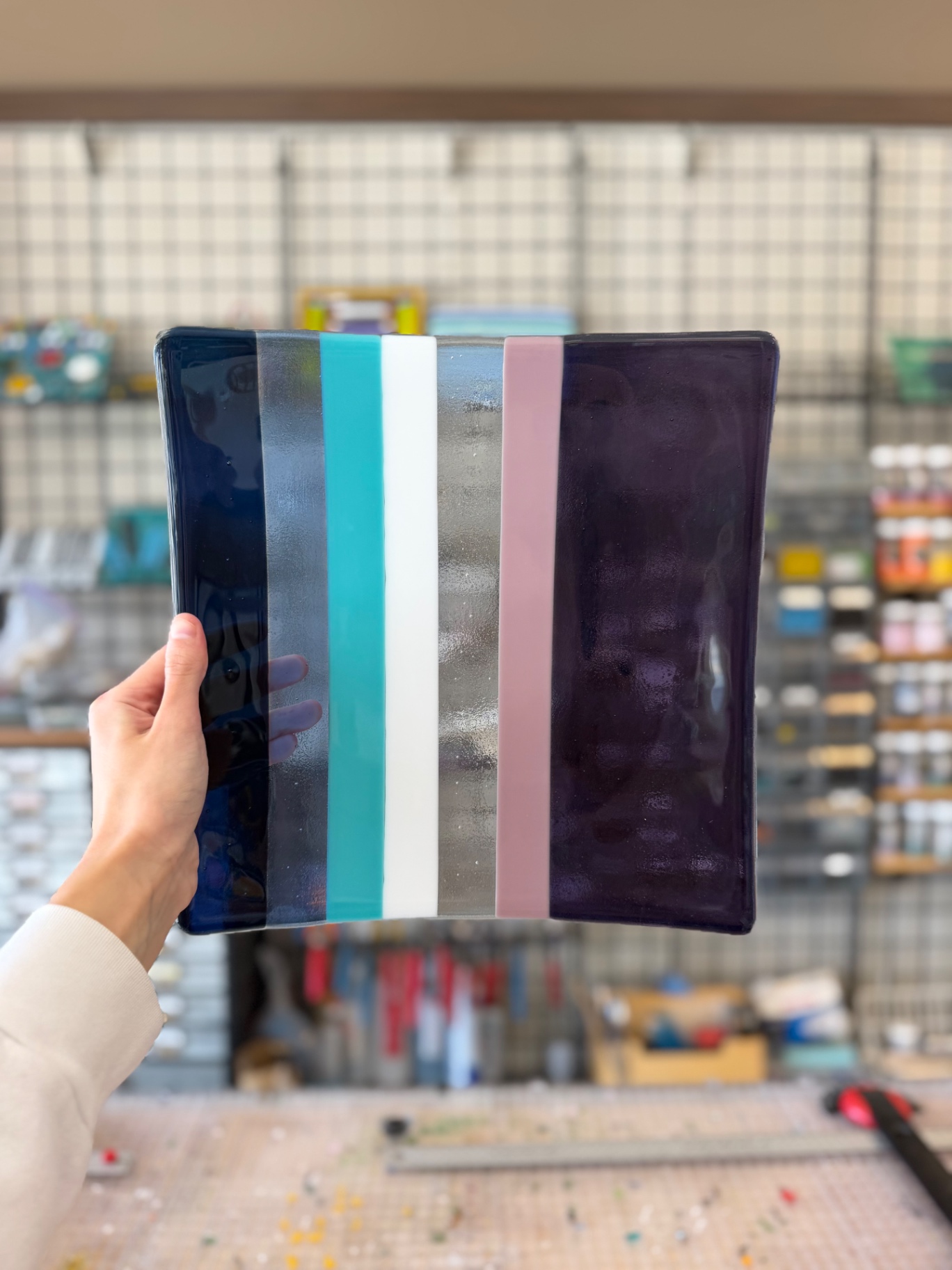 Striped Platter — painted at Paint Fusion Park City