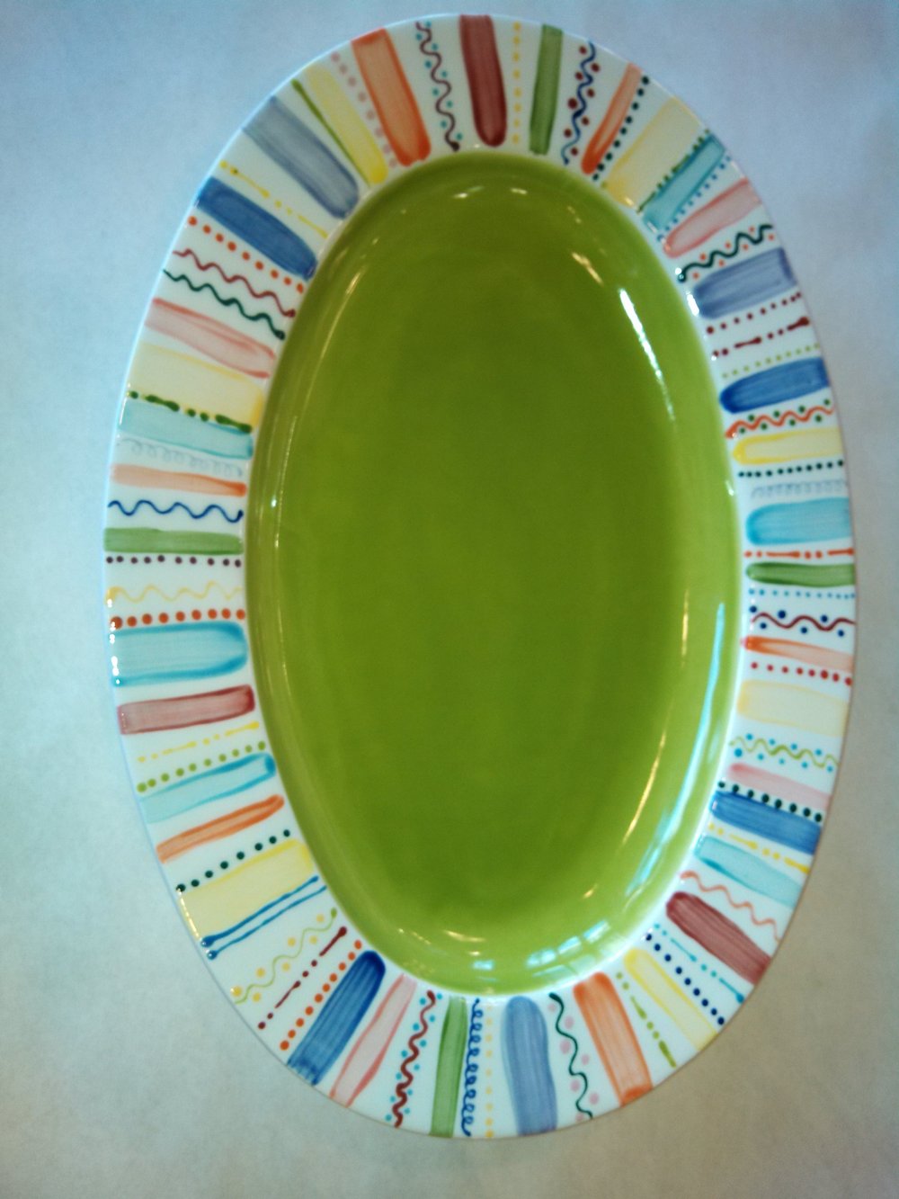 Hand painted ceramic platter