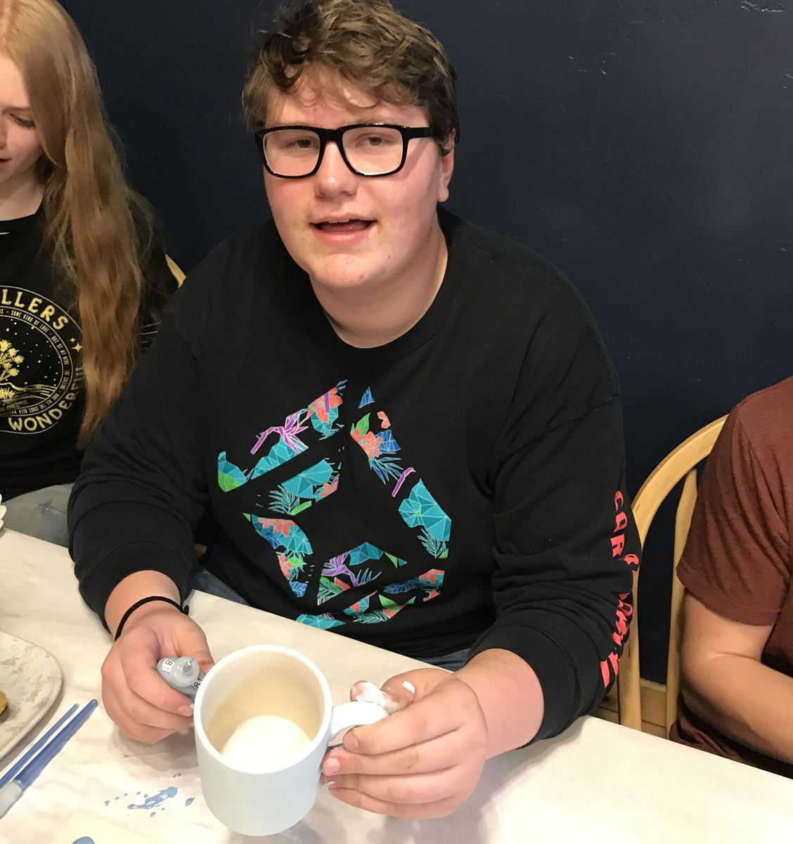 Painting a ceramic mug