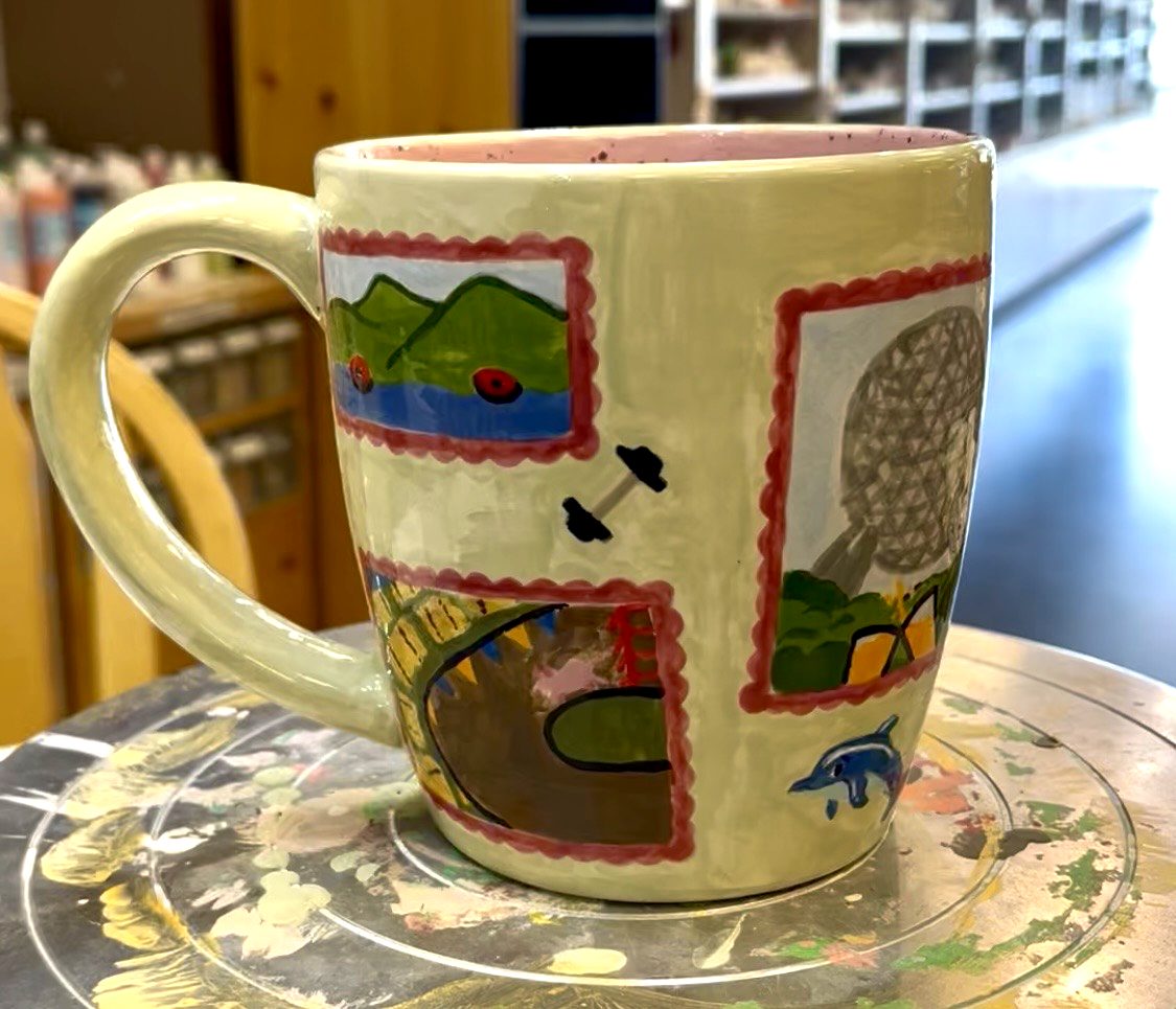 Vacation Memories Mug — painted at Paint Fusion Park City
